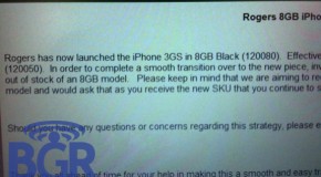 Proof of iPhone 3GS 8GB shows up in internal Rogers memo