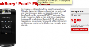 Virgin Mobile Canada releases BlackBerry Pearl Flip